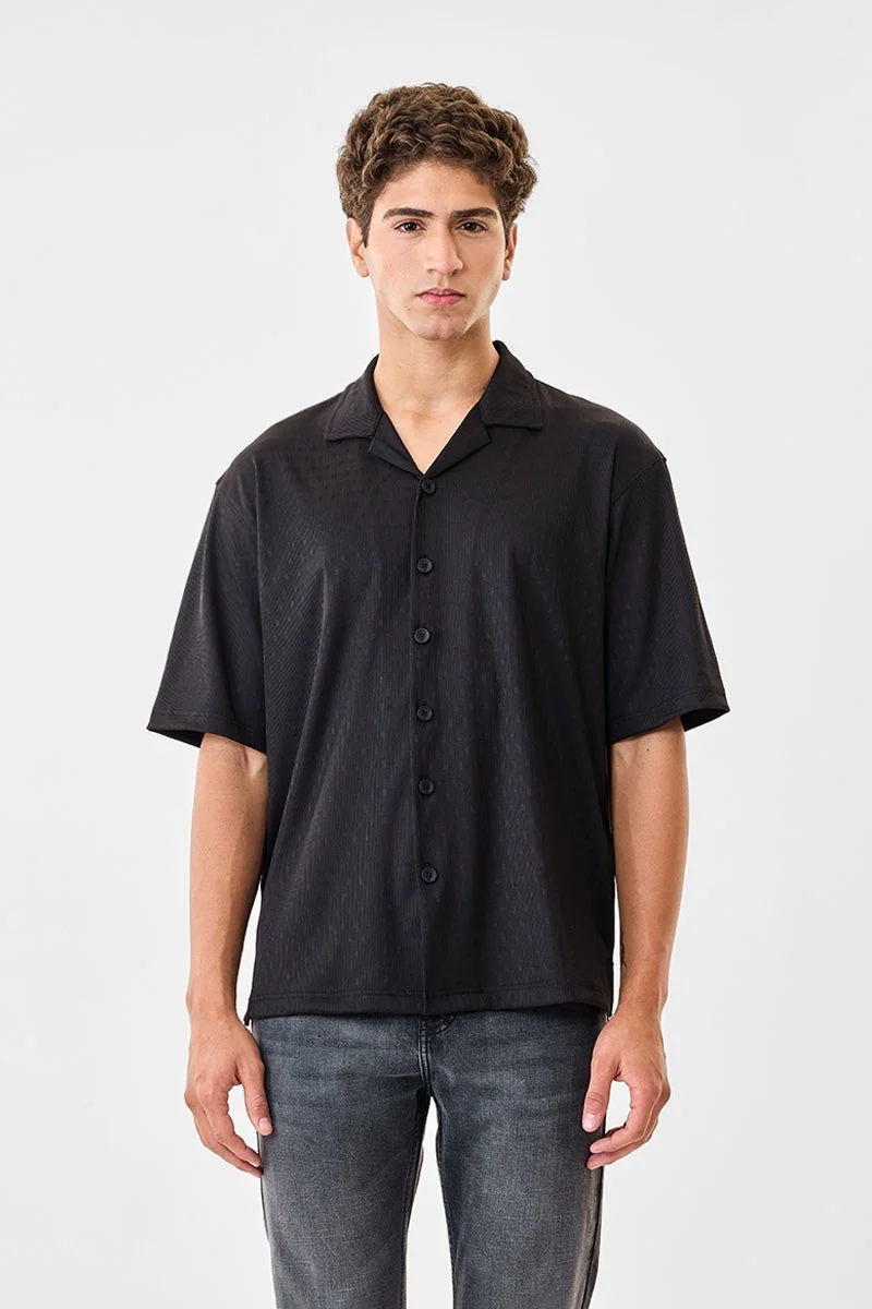 SNITCH Box Fit Half Sleeves Stretch Shirt