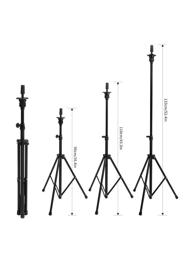 Hyoujin HYOUJIN Wig Head Stand,Wig Stand Tripod Mannequin Head Stand Metal Adjustable Holder for Mannequin Head,Manikin Head,Training Head,Canvas Block Head with Wig Caps,T-Pins,Carry Bag 35.4-52.4 in(Black) - Image 3