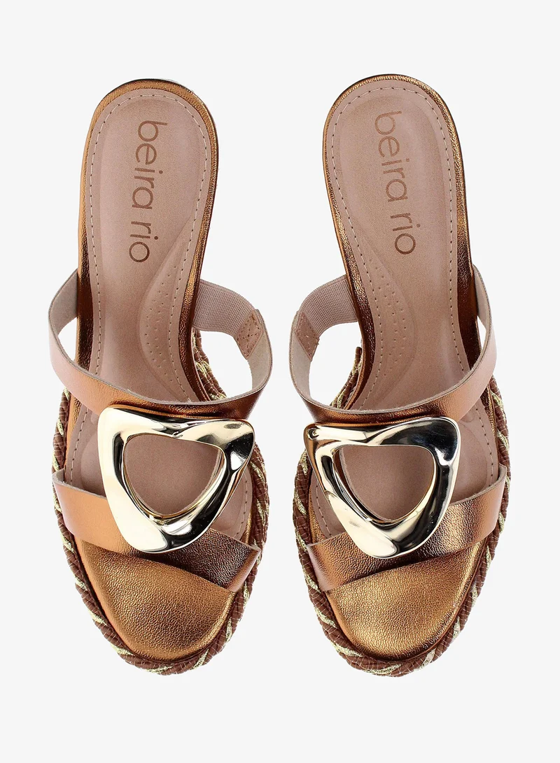 Beira Rio Bronze Beira Rio Women’s Mid Heel Sandals – Stylish Everyday Wear with Comfortable Support for Women | Best Price UAE