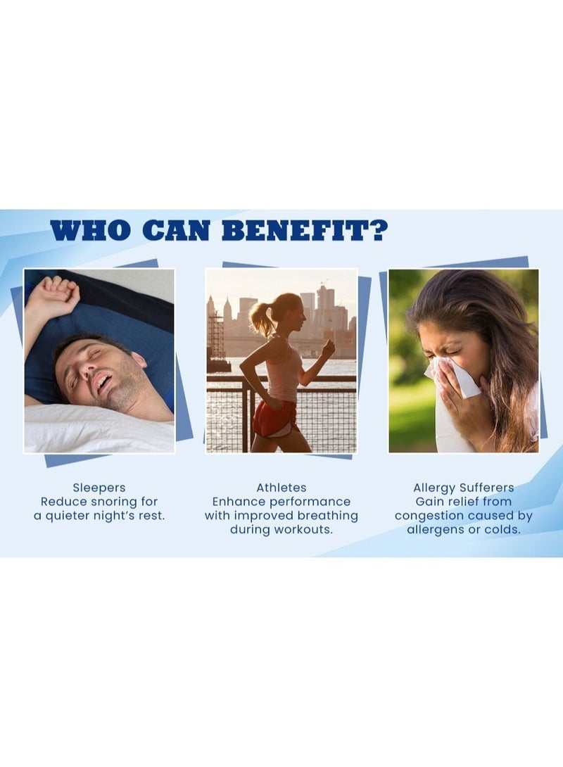 مجموعة شرائط الأنف المغناطيسية للتنفس | تُقلل الشخير وتُحسّن جودة النوم | تُعزز امتصاص الأكسجين | شرائط أنف مضادة للشخير لتنفس أفضل | مريحة وقابلة لإعادة الاستخدام - Image 3