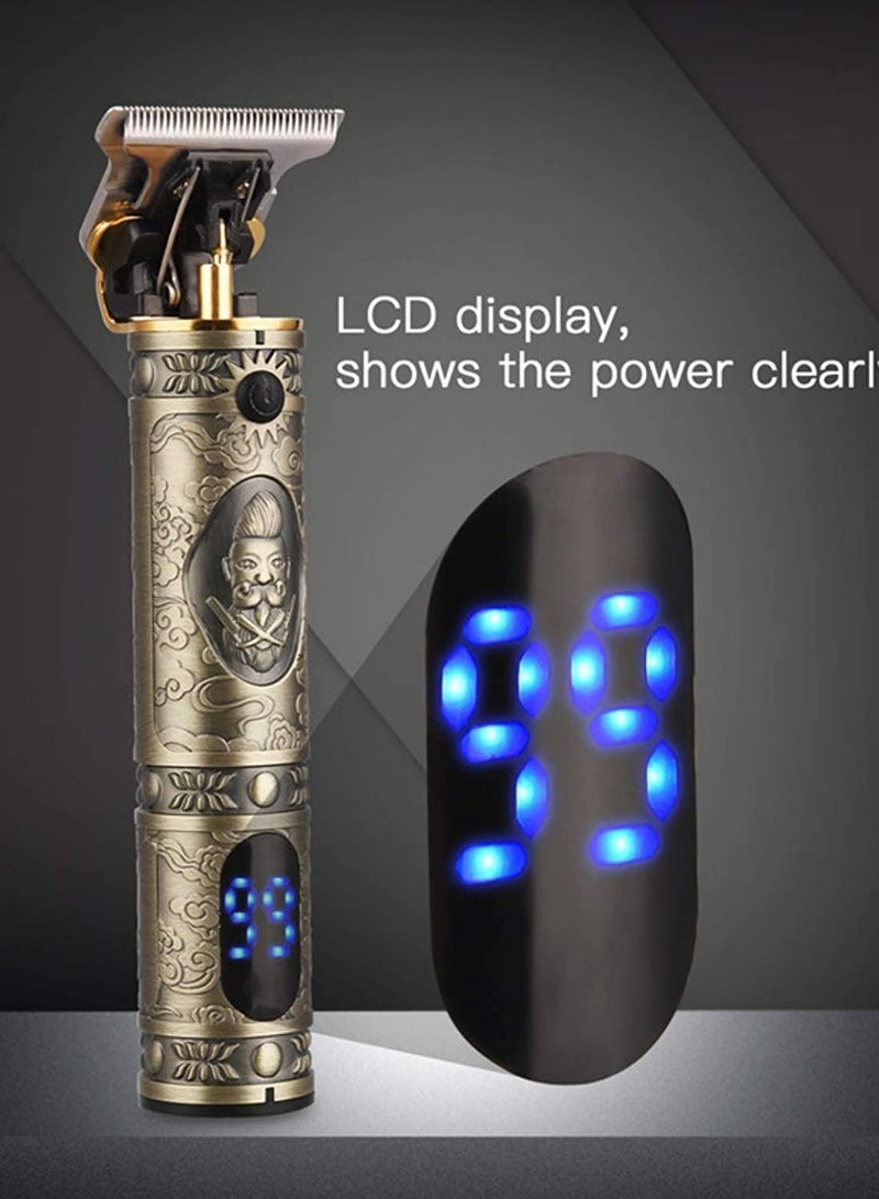 LCD Digital Electric Hair Clippers Engraving Trimming Hair Salon Home Electric Clipper - Image 3