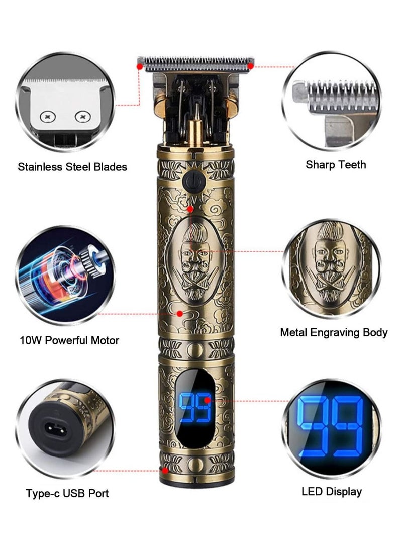 LCD Digital Electric Hair Clippers Engraving Trimming Hair Salon Home Electric Clipper - Image 2