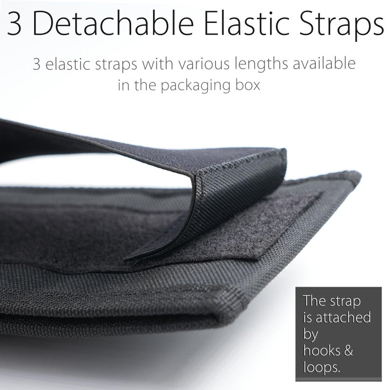 diodrio Adjustable Elastic Band Pen Holder, Velcro Pencil Holder, Pen Sleeve Case for Hard Cover Journals, Planners, Notebooks, Books, Binders, Fits Regular & Large Notebooks, Accessory Pocket, Detachable. - Image 3