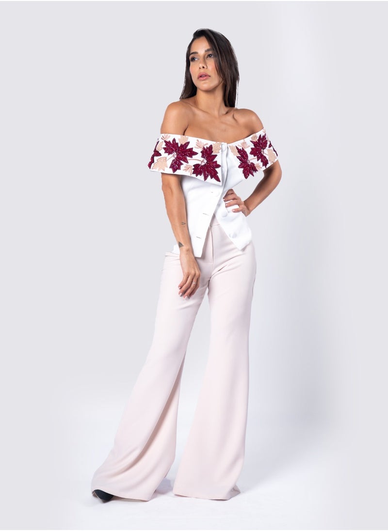NIVA FASHION HOUSE Embroided Off Shoulder Blouse  - Image 3