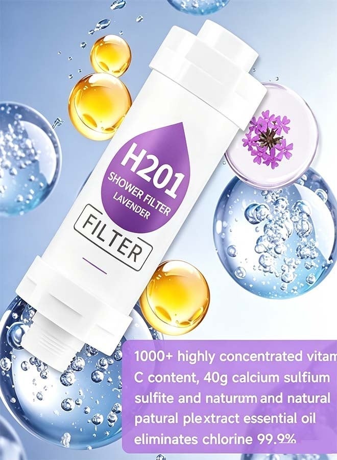 Univer Tang 2PCS Vitamin C Shower Filter For Hard Water, Shower Head Filter With Lavender & Pine Forest Scent, Water Purifier Helps Reduce Chlorine And Relieve Dry Skin, Universal Easy Installation - Image 4