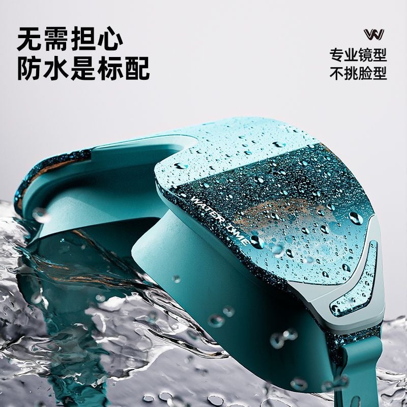 WATERTIME نظارات سباحة طبية من واترتايم - مقاومة للضباب ومضادة للماء بإطار كبير مع قبعة سباحة - Image 4