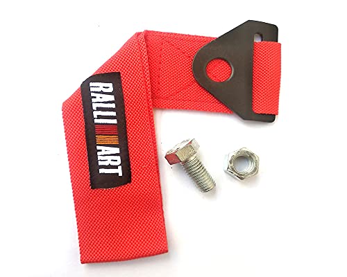 Auto E-Shopping Designer Nylon Car Towing Hook Strap Belt - Red (with Fitting nut Bolts) - 1 Pc. - Image 2