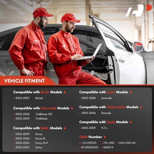 A-Premium Power Window Regulator with Motor Replacement for Buick Rainier 2004-2007 Chevrolet Trailblazer 2002-2009 GMC Envoy Jimmy Isuzu Saab Front Left - Image 2