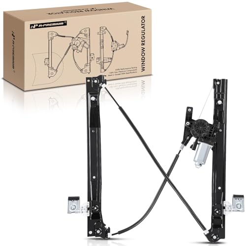 A-Premium Power Window Regulator with Motor Replacement for Buick Rainier 2004-2007 Chevrolet Trailblazer 2002-2009 GMC Envoy Jimmy Isuzu Saab Front Left - Image 1