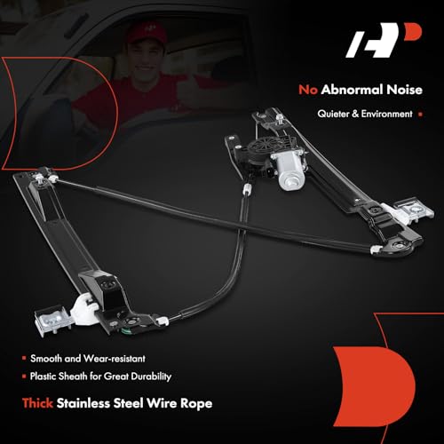 A-Premium Power Window Regulator with Motor Replacement for Buick Rainier 2004-2007 Chevrolet Trailblazer 2002-2009 GMC Envoy Jimmy Isuzu Saab Front Left - Image 5