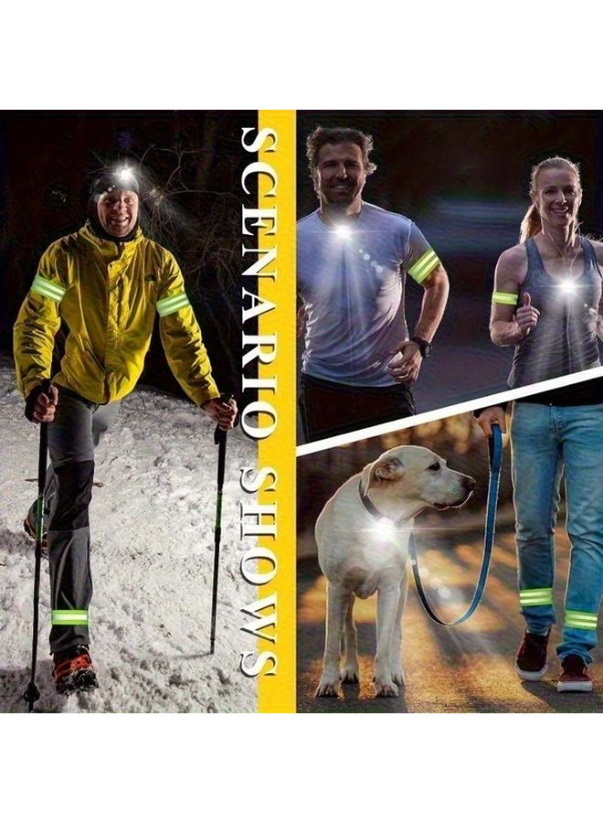 USB Rechargeable Clip On LED Running Light Black 4 Modes For Night Walking Hiking - Image 4