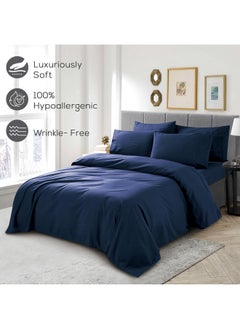 Mueller Mueller Ultratemp Bed Sheets Set, Super Soft 1800, 6 Piece California King Sheet Sets, Deep Pocket up to 16", Transfers Heat, Breathes Better, Hypoallergenic, Wrinkle-Resistant, Oeko-TEX, Navy  - Image 5
