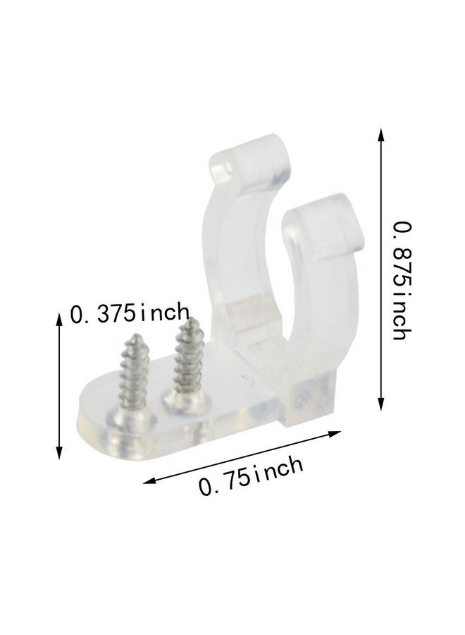 ووب حامل مشابك حبل إضاءة LED من Wobe مكون من 200 قطعة مع 400 قطعة من البراغي، مشابك تثبيت حبل إضاءة شفافة من مادة PVC مقاس 13 مم و1/2 بوصة من البلاستيك لتركيب إضاءة LED على الحائط وتركيبها على البار لحفلات الزفاف - Image 2