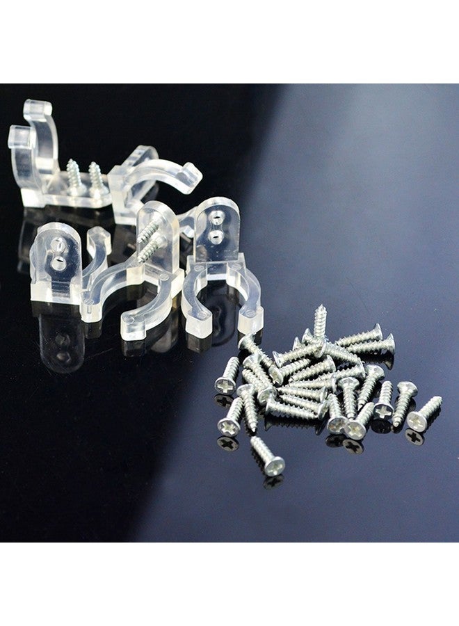 ووب حامل مشابك حبل إضاءة LED من Wobe مكون من 200 قطعة مع 400 قطعة من البراغي، مشابك تثبيت حبل إضاءة شفافة من مادة PVC مقاس 13 مم و1/2 بوصة من البلاستيك لتركيب إضاءة LED على الحائط وتركيبها على البار لحفلات الزفاف - Image 3