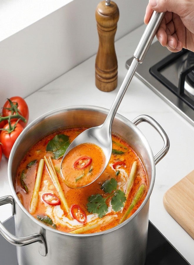 Yolev 2-Piece Stainless Steel Cooking Spoons Set - Cooking Spoons Serving Spoons Stainless Steel Solid and Slotted Kitchen Utensils for Mixing, Serving, Stirring - Image 5