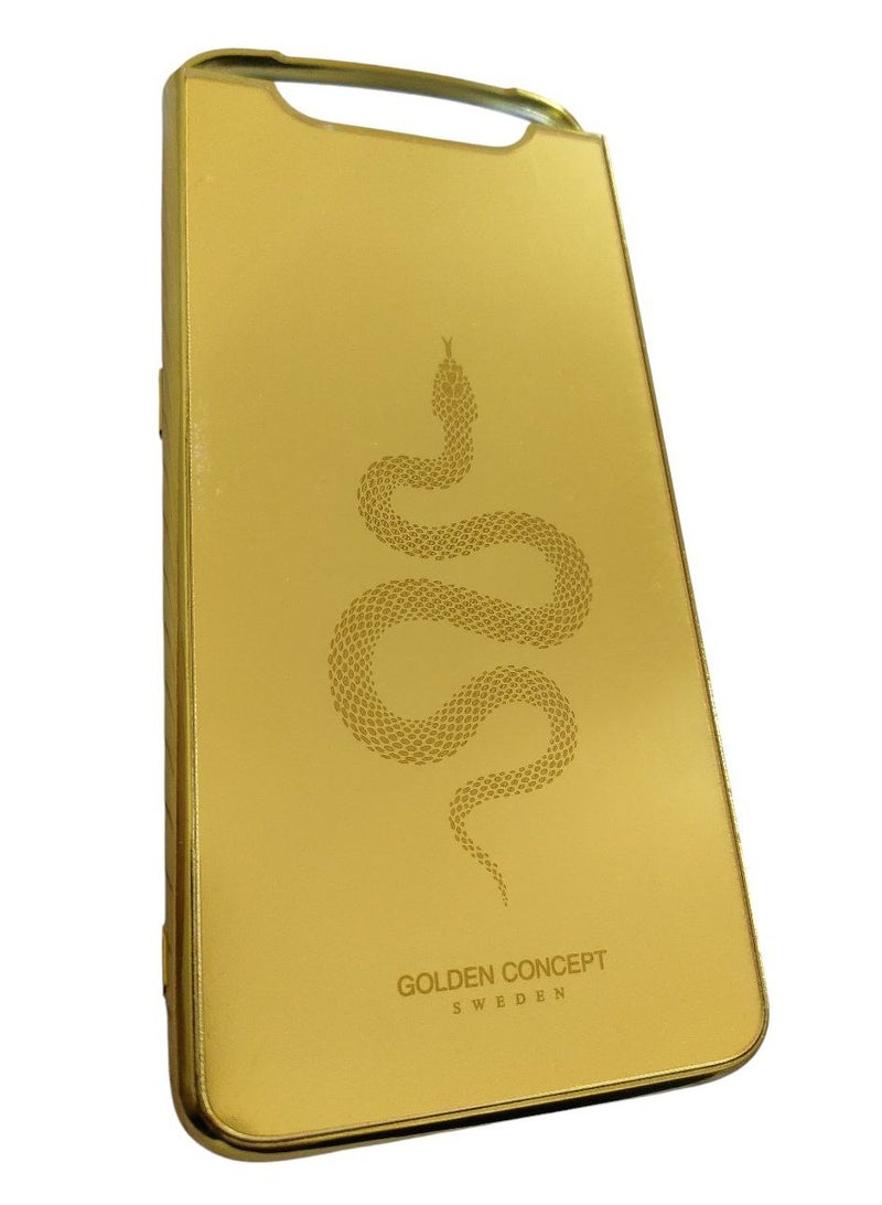Gold Color Flexible Frame Shockproof Plastic Back Case Compatible with Samsung Galaxy A80