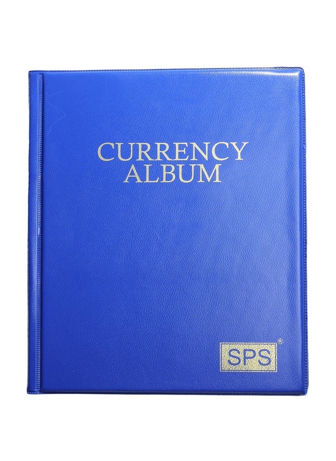 sps SPS 120 Pockets Currency Album for Notes, PU Leather Cover, Fits Large Currency Notes, (Royal Blue)  - Image 1