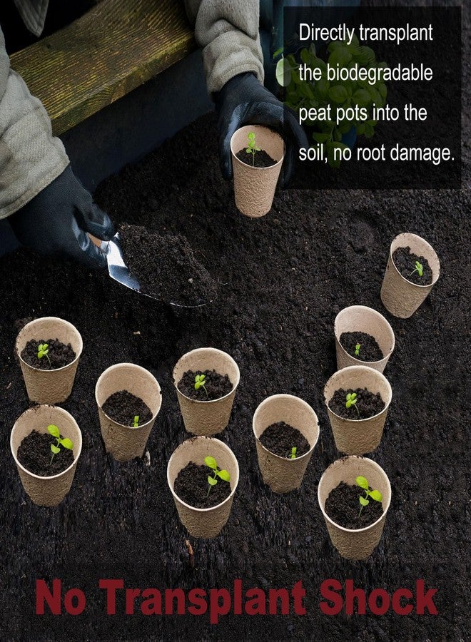 Napia Peat Pots Seed Starter Pots 45 Pack 3.15 inch Peat Pots for Seedlings Biodegradable Seed Starter Pots with 30pcs Plant Labels, Seedling Pots Starter Pots for Planting Seeds with Drainage Holes - Image 4