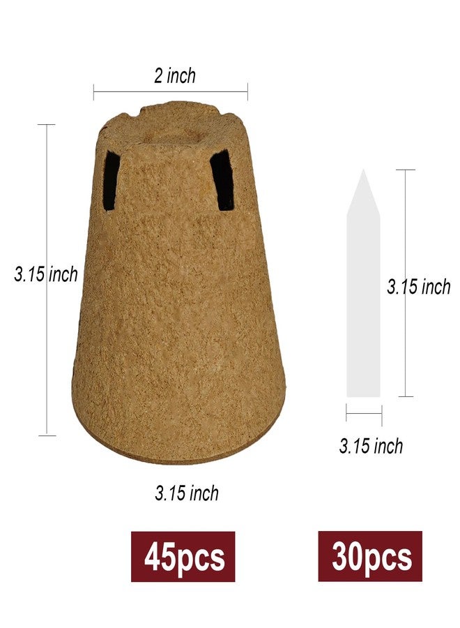 Napia Peat Pots Seed Starter Pots 45 Pack 3.15 inch Peat Pots for Seedlings Biodegradable Seed Starter Pots with 30pcs Plant Labels, Seedling Pots Starter Pots for Planting Seeds with Drainage Holes - Image 2