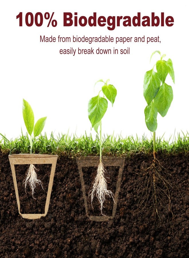 Napia Peat Pots Seed Starter Pots 45 Pack 3.15 inch Peat Pots for Seedlings Biodegradable Seed Starter Pots with 30pcs Plant Labels, Seedling Pots Starter Pots for Planting Seeds with Drainage Holes - Image 3