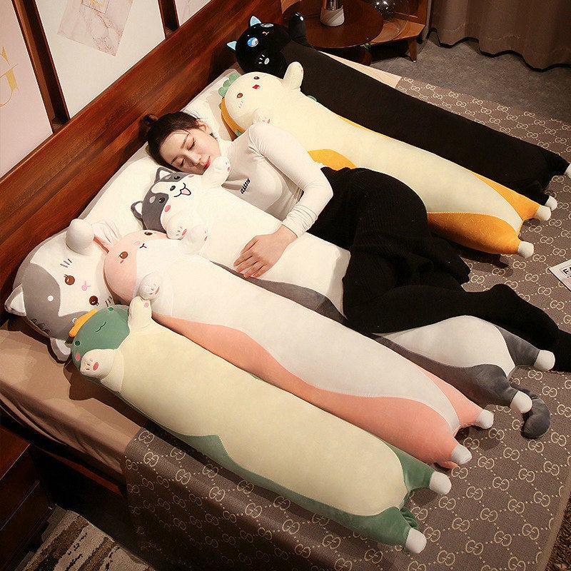 Cartoon Ice Silk Long Pillow For Girls Sleeping Bed With Legs For Boys Pillow Cushion Large Back Cushion Removable And Washable - Image 2