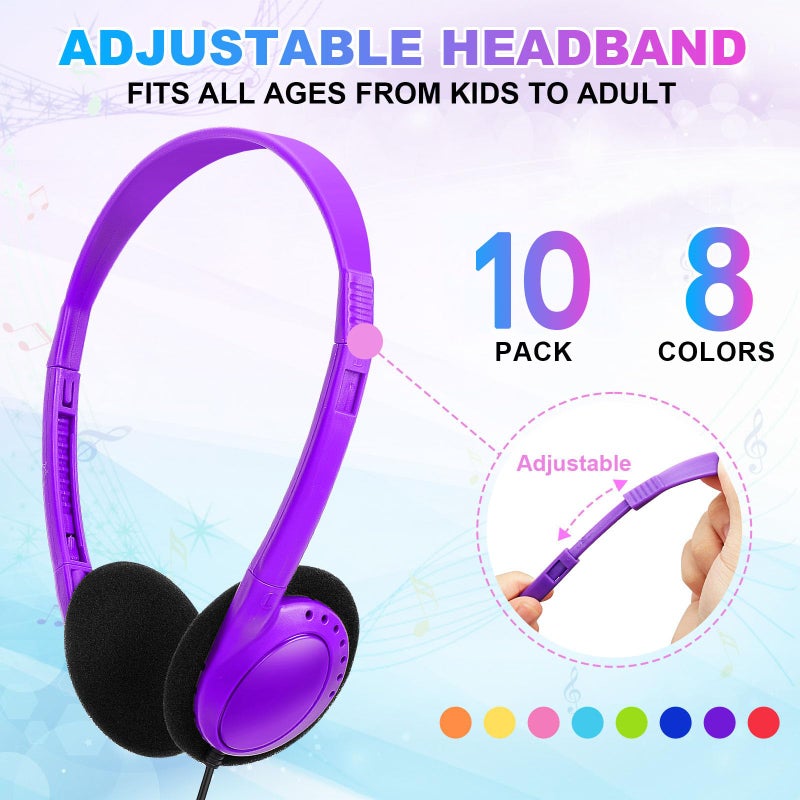 Wensdo Classroom Headphones Bulk 20 Pack for Kids School Students Teens Toddler Childern and Adults-Wholesale Earphpones (Black) - Image 2