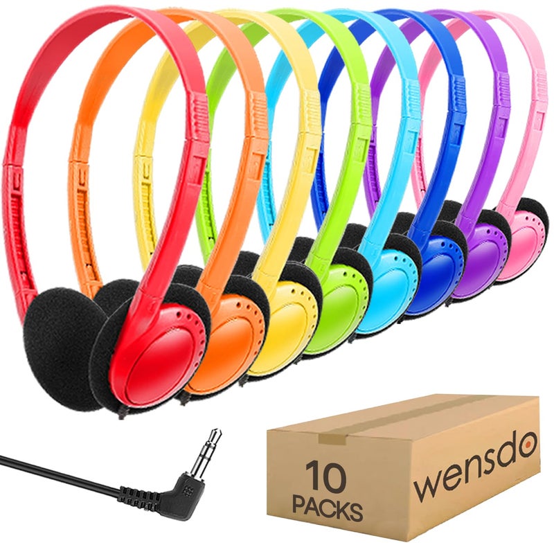 Wensdo Classroom Headphones Bulk 20 Pack for Kids School Students Teens Toddler Childern and Adults-Wholesale Earphpones (Black) - Image 1