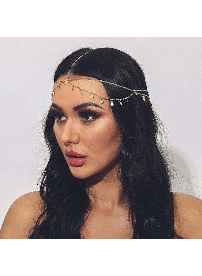 أوكملا الذهب الترتر رئيس سلسلة مجوهرات مهرجان الهالوين حفلة موسيقية زي إكسسوارات الشعر عصابات الموضة أغطية الرأس للنساء والفتيات - Image 3