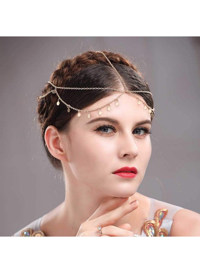 أوكملا الذهب الترتر رئيس سلسلة مجوهرات مهرجان الهالوين حفلة موسيقية زي إكسسوارات الشعر عصابات الموضة أغطية الرأس للنساء والفتيات - Image 5