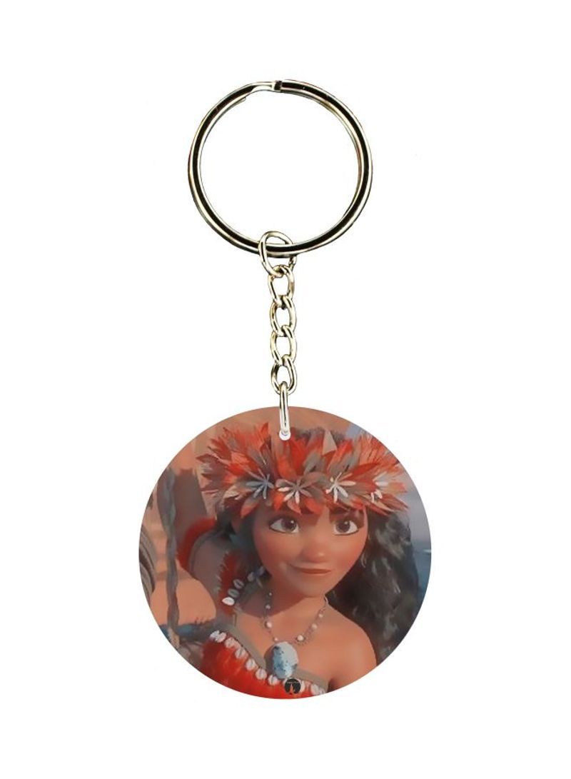 Barbie Girl Face Printed Double Sided Keychain