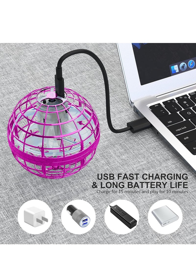 MAGIC VAULT - Flying Orb Ball Toy, Hover Ball Boomerang Fly Fidget Spinner, Cool Toys Gifts for 6 7 8 9 10 11 12+ Years Old boy Girls Teens, Hand Mini Drone Cosmic Globe, Indoor Outdoor Toys (Pink) - Image 1