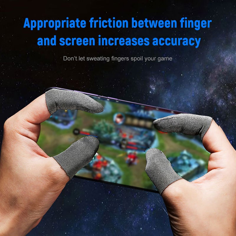 6 Pieces Gaming Finger Sleeve Touchscreen Thumb Sleeve Sensitive Sweat-proof Breathable Finger Sleeve for Gaming - Image 3