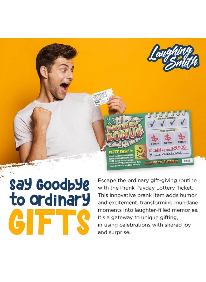 Laughing Smith - 10 X Payday Bonus Prank Lottery Ticket Fake Lottery Tickets And Prank Gag Scratch Off Cards Hilarious Fake Scratch Tickets Funny Party Gifts & Gag Birthday Pranks For Men & Women - Image 1