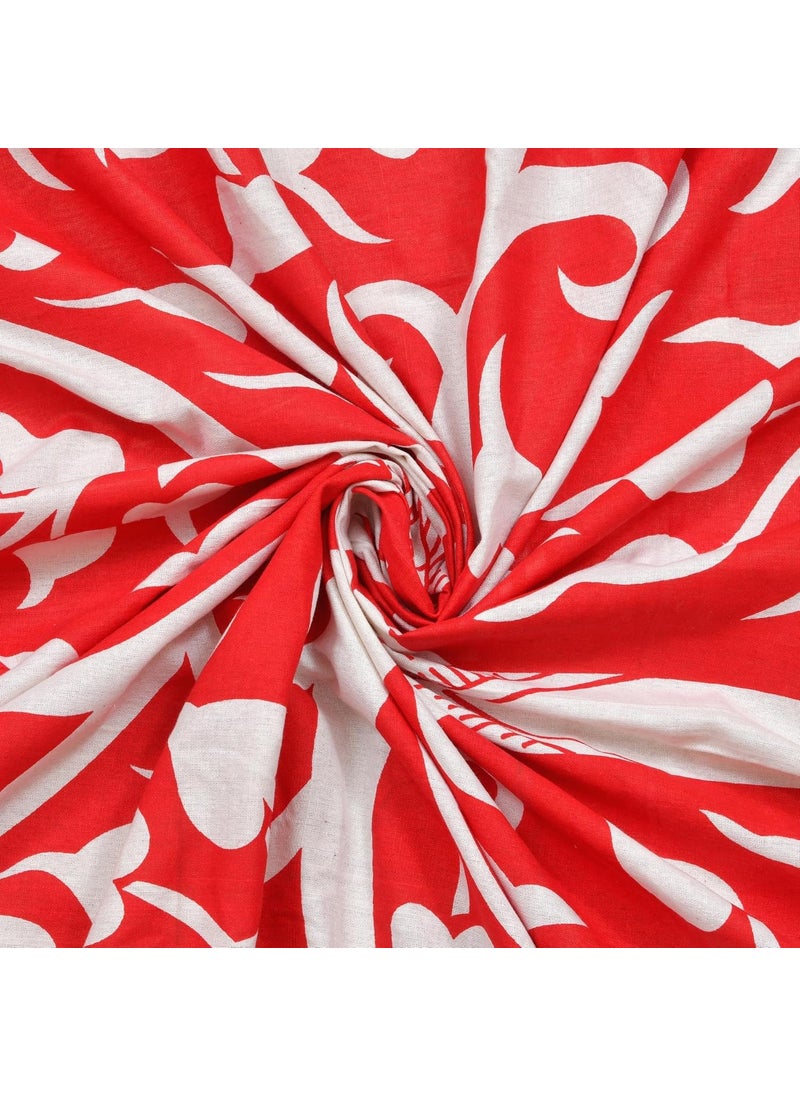 LIVING ROOTS LIVING ROOTS Pure Cotton Soft Skin Friendly 1 Bedsheet with 2 Pillow Covers Queen Size Bedsheet 86 96 inches 7 8 Feet Rich Fast Colour with No Colour Bleeding Guarantee 316 Red  - Image 3