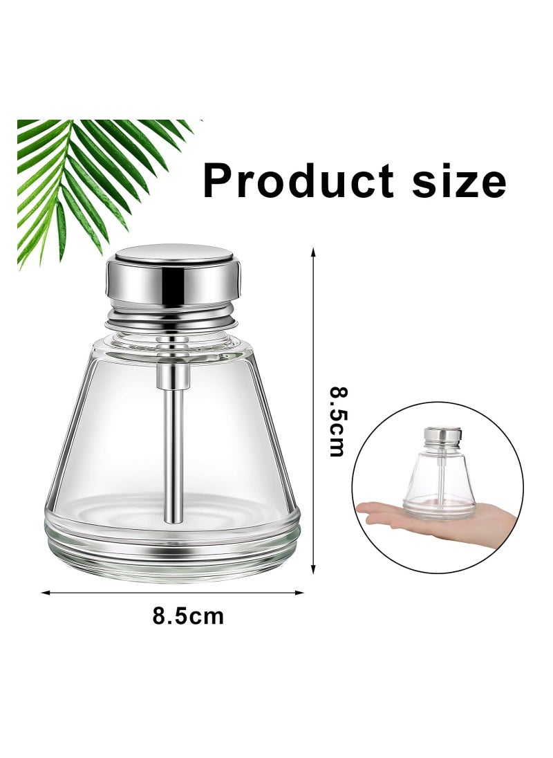 KASTWAVE - 2 Pcs 150 ml Pump Dispenser Bottle, Refillable Push Empty Push Down Glass Dispenser Bottle, with Flip Metal Cap Makeup Remover Dispenser Bottle, Alcohol Pump Sanitizer Container, for Nail Polish - Image 1