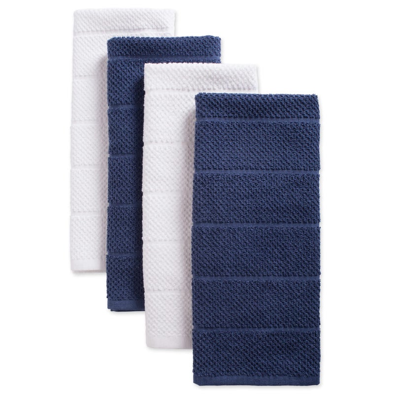 DII Basic Chef Collection  Assorted Terry Kitchen Towel Set  Dishtowel Set  French Blue  4 Piece - Image 2