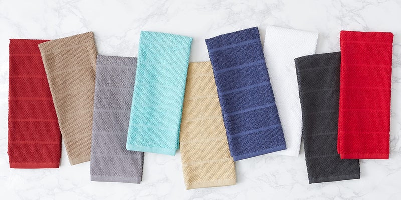 DII Basic Chef Collection  Assorted Terry Kitchen Towel Set  Dishtowel Set  French Blue  4 Piece - Image 5