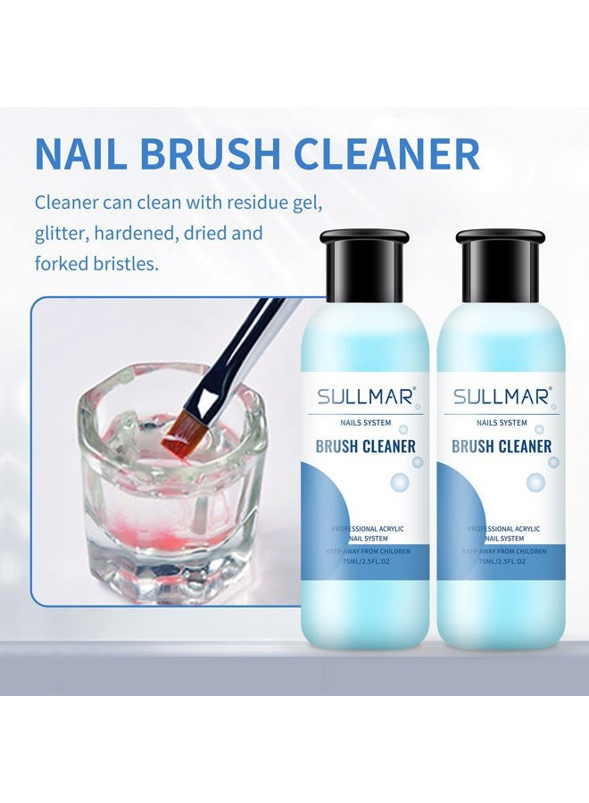 SULLMAR Nail Brush Cleaner 5fl.oz 150ml Nail Brush Cleaner And Conditioner Quickly Clean Nail Art Brush Acrylic Nail Brush DIY Salon At Home - Image 4