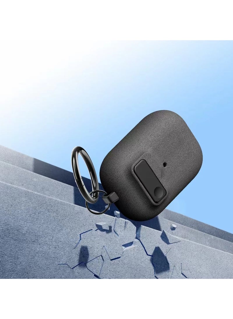 Generic Fashion design protective case for Airpods pro 2 generation, frosted material for touch, Airpods pro 2 cover with magnetic switch buckle（Frosted ash）  - Image 5
