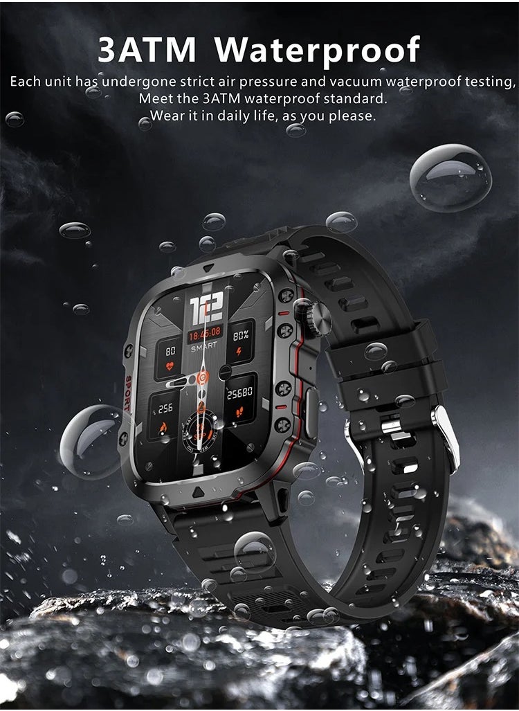 Yezler Sport Smartwatch for Adventure - Waterproof Fitness Tracker, Heart Rate Monitor, Durable Outdoor Watch, Activity Tracker, Step Counter, Calorie Burn Monitor, Rugged Design for Extreme Conditions, Bold Style  - Image 3