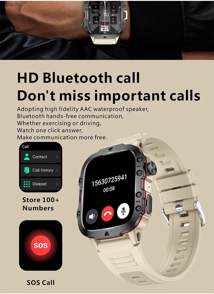 Yezler Sport Smartwatch for Adventure - Waterproof Fitness Tracker, Heart Rate Monitor, Durable Outdoor Watch, Activity Tracker, Step Counter, Calorie Burn Monitor, Rugged Design for Extreme Conditions, Bold Style  - Image 4