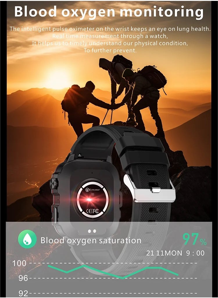Yezler Sport Smartwatch for Adventure - Waterproof Fitness Tracker, Heart Rate Monitor, Durable Outdoor Watch, Activity Tracker, Step Counter, Calorie Burn Monitor, Rugged Design for Extreme Conditions, Bold Style  - Image 5