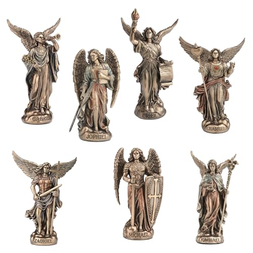 Veronese Design 4 The Seven Archangel Set Polystone Hand Painted Bronze Finish Collectible Figurine Home Decor - Image 1