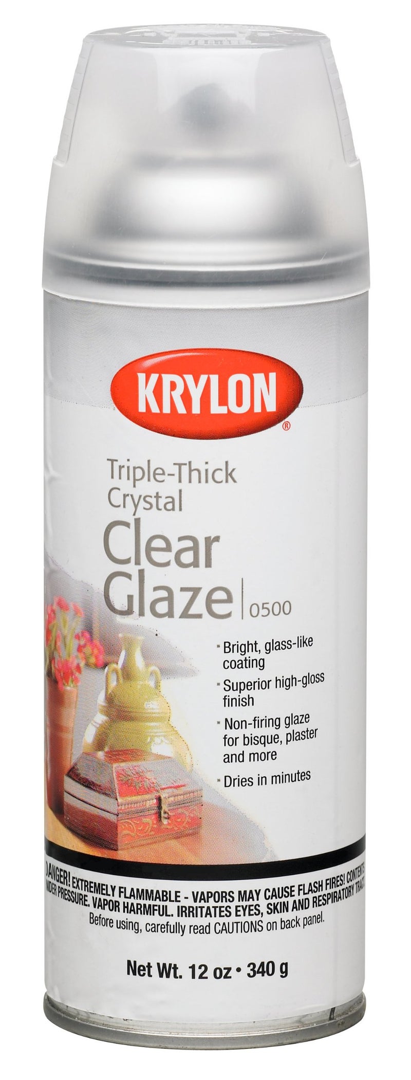KRYLON 11 oz Krylon I00500A00 Crystal Clear Artist Sprays & Clear Coating Triple Thick Glaze Finish Coat, High Gloss - Image 1
