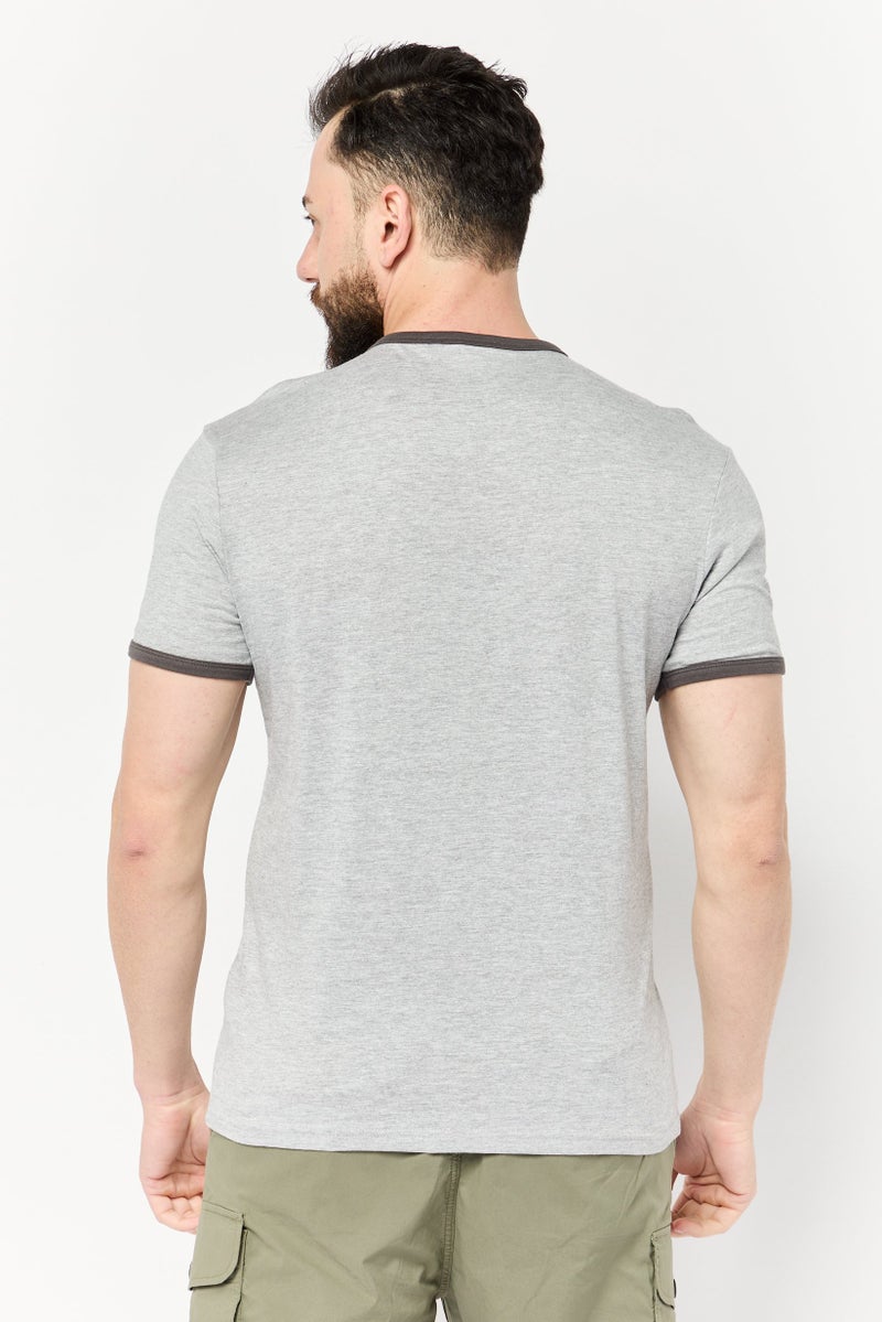 Paul Frank Men Crew Neck Short Sleeves Brand Logo T-Shirt, Grey  - Image 2