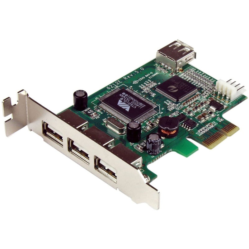 Startech.com StarTechcom 4 Port PCI Express Low Profile High Speed USB Card PCIe USB 20 Card PCIE USB 20 Card TAA PEXUSB4DP - Image 2