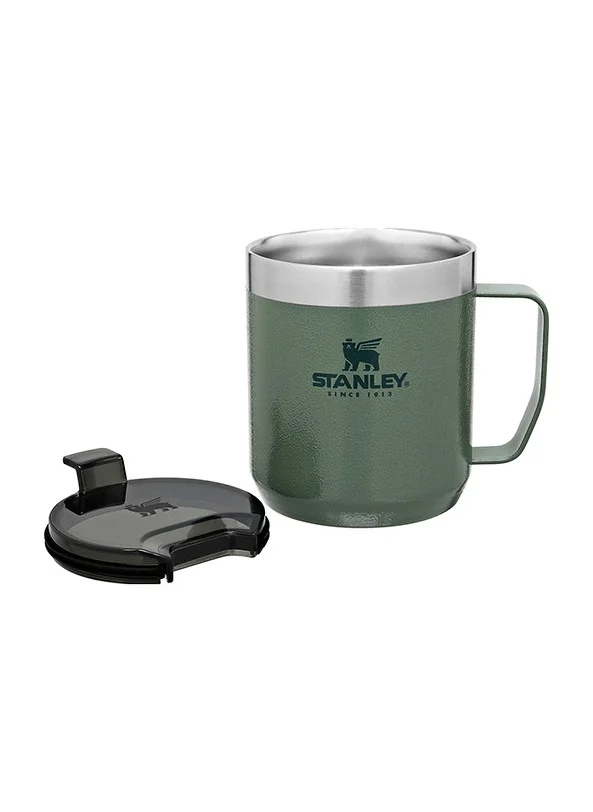 ستانلي Stanley Classic Legendary Camp Mug 0.35L / 12 OZ Hammertone Green â€“ Vacuum insulated Tumbler | Stainless steel camp mug | BPA-free thermal cup |Dishwasher safe | Single server brewer compatible