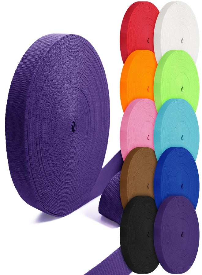 Grosun Cotton Webbing 1 inch 1.5 inch 2 inch Webbing Tote Strap Canvas Straps for Bags, 10 25 50 3.3 Yards Cotton Polyester Webbing (Purple, 1 Inch x 10 Yards) - Image 1