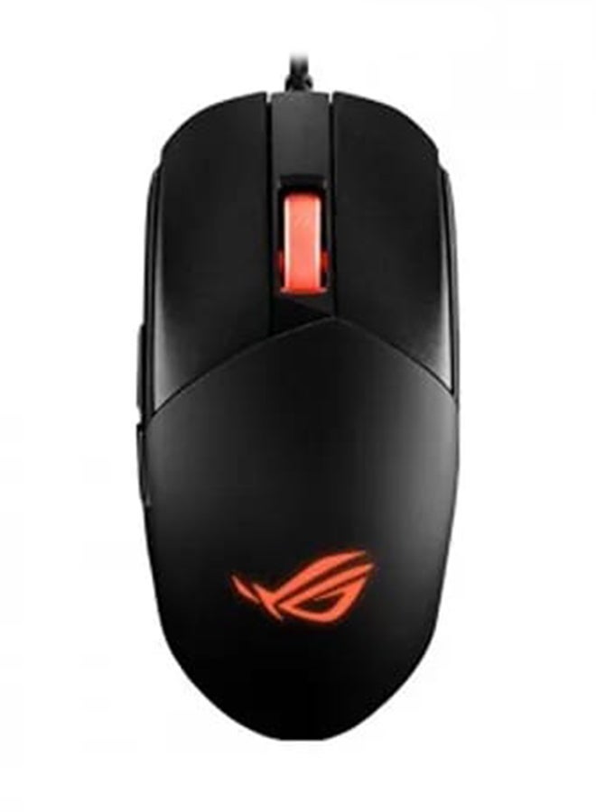 أسوس ماوس الألعاب ASUS P518 ROG Strix Impact III شبه متماثل، خفيف الوزن، مستشعر 12000 نقطة في البوصة، 5 أزرار قابلة للبرمجة، مفاتيح قابلة للتبديل، كابل بارا كورد، ماوس ألعاب GPS، أسود - Image 1