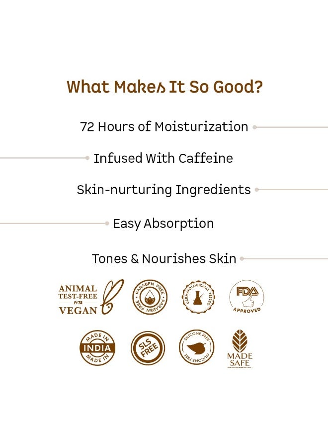 إم كافيين زبدة الجسم إم كافيين للبشرة الجافة للنساء والرجال | مرطب زبدة الشيا مع زبدة الكاكاو والكافيين | كريم للجسم لترطيب يدوم 72 ساعة | غير لزج لجميع أنواع البشرة (100 غرام) - Image 5